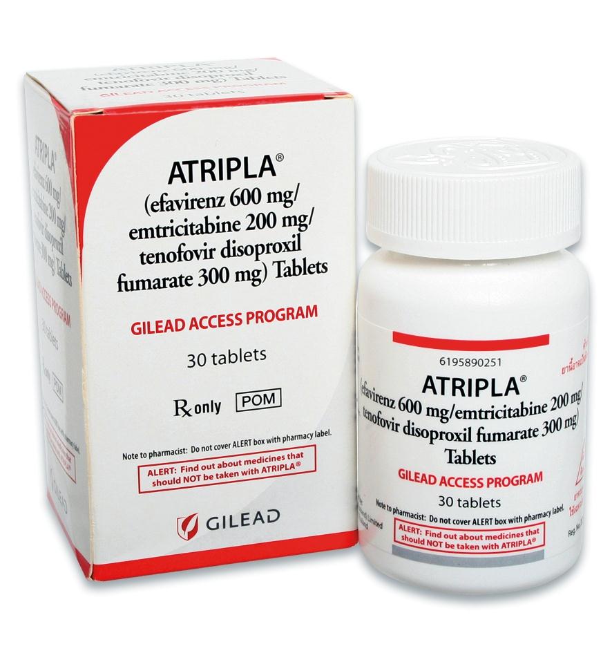 Atripla Efavirenz 600 mg, Emtricitabine 200 mg, and Tenofovir 300 mg